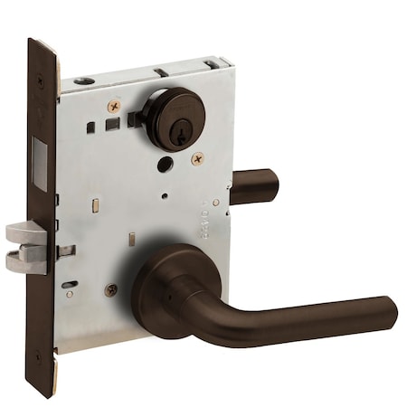 Corridor Mortise Lock With Deadbolt, 02A Design,  Oil Rubbed Bronze